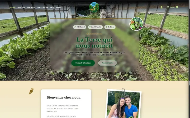 Site e-commerce Entre ciel et terre